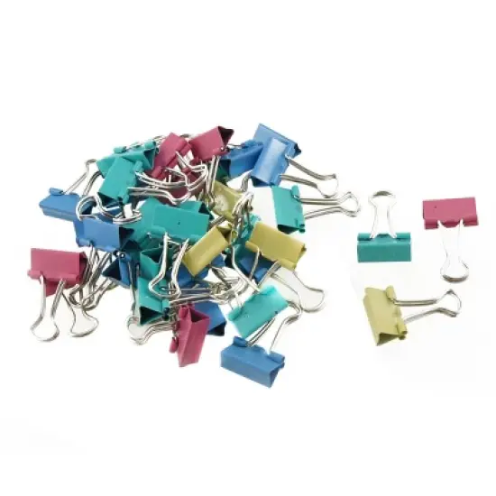 Unique Bargains Spring-Loaded Multicolor Clip Organizer Binder Clip 1.3" x 0.7" x 0.3" 40 Pcs image {5}