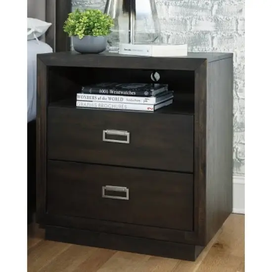 Hyndell Nightstand Dark Brown - Signature Design by Ashley image {1}