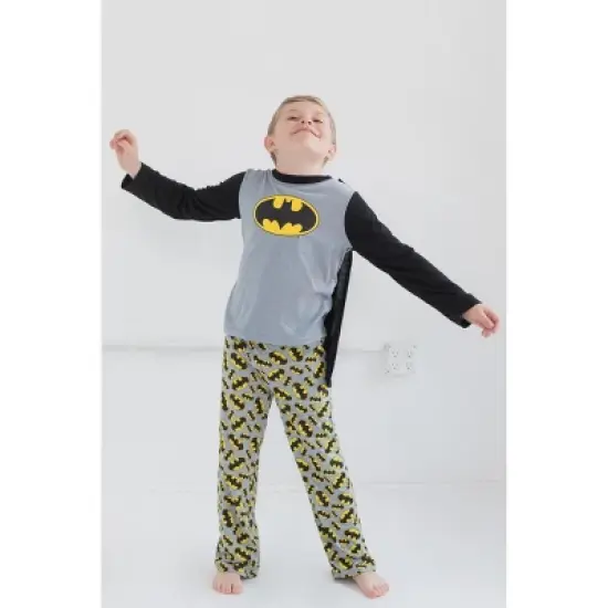 DC Comics Justice League Superman Batman Pajama Shirt and Pants Detachable Cape Sleep Set Toddler image {1}