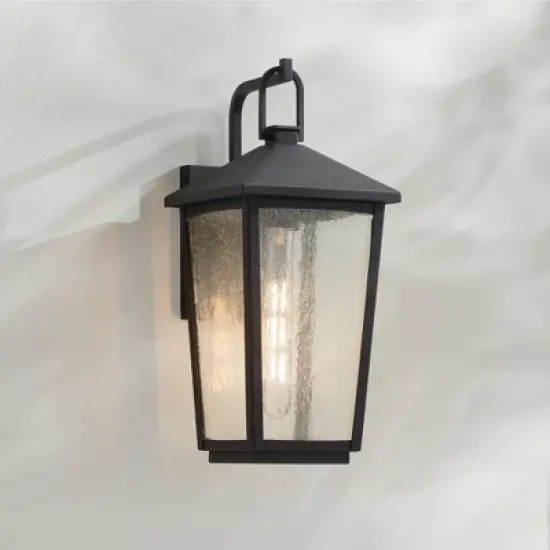 John Timberland Misty 16 1/4" High Sand Black Outdoor Wall Light image {1}