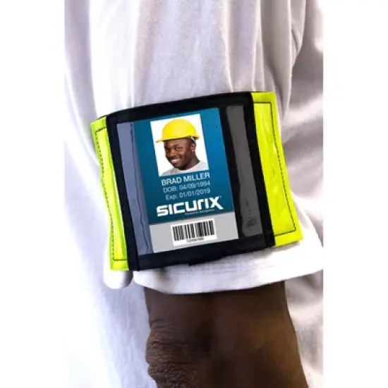 SICURIX Reflective Safety Armband Badge Holder, Horizontal, Pack of 3 image {4}
