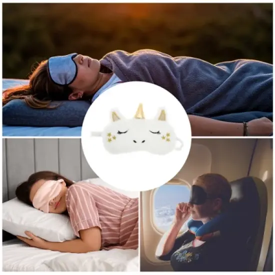 Unique Bargains Durable Unicorns Eye Mask White 1 Pc image {2}
