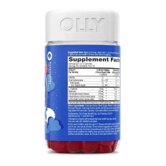 OLLY Kids 0.5 Melatonin Sleep Support Gummies - Raspberry image {3}