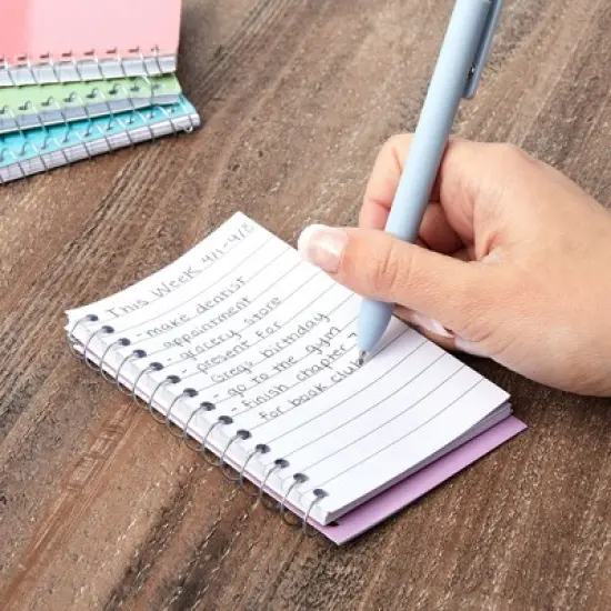 Paper Junkie 12-Pack Spiral-Bound Notebook 3x5, 40 Sheets Per Notepad, College Ruled Lined Paper for Office Notes, 6 Pastel Colors image {4}