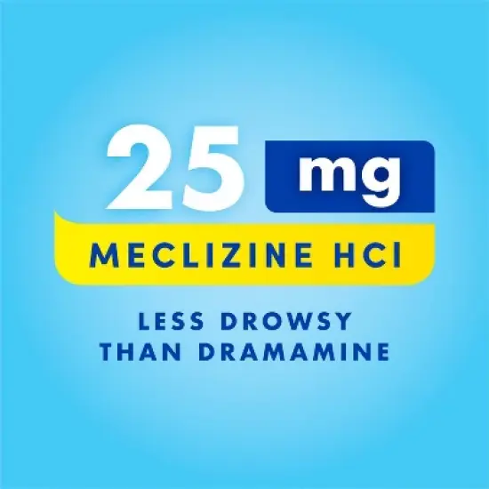 Bonine Non-Drowsy Nausea Relief - Meclizine HCI 25mg Chewable Tablets - Raspberry - 16ct image {3}