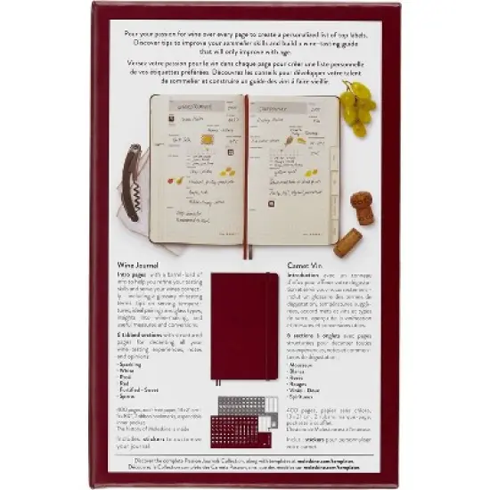 Moleskine Guided Journal 5.12"x8.25" Wine: Undated Hard Cover Notebook, Adult Stationery, 400 Pages, Elastic Closure image {7}