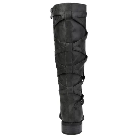Journee Collection Womens Carly Wide Calf Stacked Heel Riding Boots image {2}