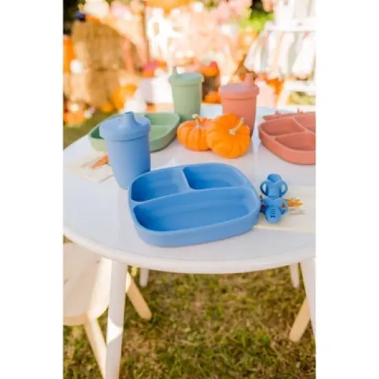 Re-Play Silicone Suction Divided Place with Lid - Denim image {2}