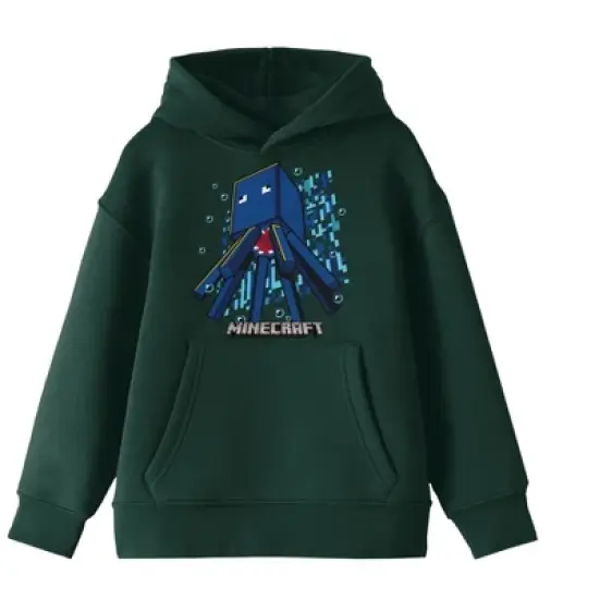 Minecraft Squid Youth Forest Green Hoodie image {1}