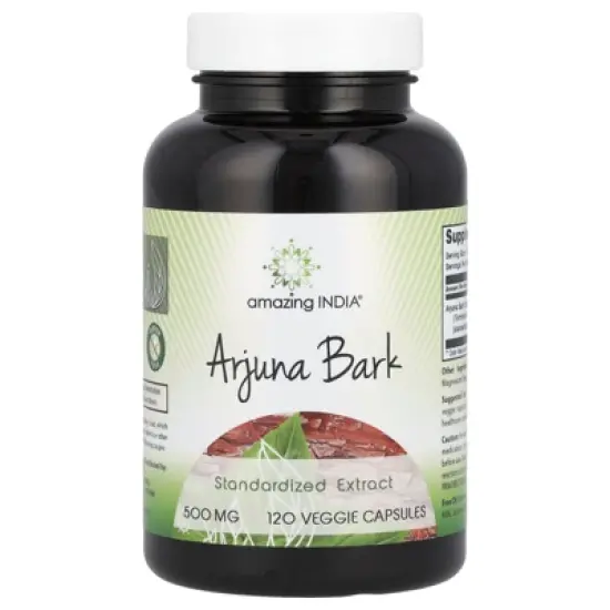 Amazing India Arjuna Bark, Standardized Extract, 500 mg, 120 Veggie Capsules image {4}