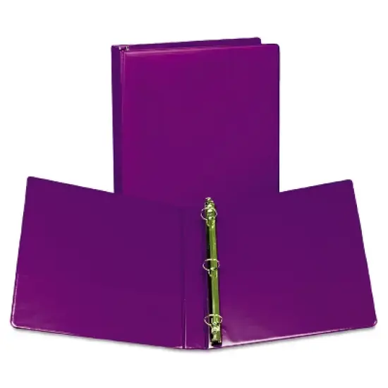 Samsill Earth's Choice Plant-Based Durable Fashion View Binder, 3 Rings, 1" Capacity, 11 x 8.5, Purple, 2/Pack image {1}
