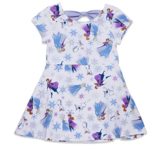 Disney Frozen Elsa Princess Anna Olaf Christmas Girls Skater Dress Little Kid  image {10}