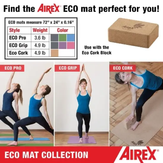 AIREX Exercise ECO Mat Fitness for Yoga, Physical Therapy, Rehabilitation, Balance & Stability Exercises image {5}