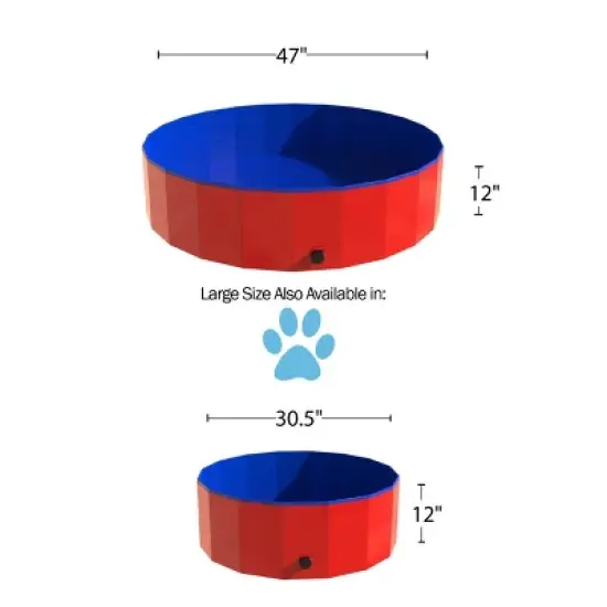 Pet Adobe Collapsible Dog Pool and Bath with Drain image {2}