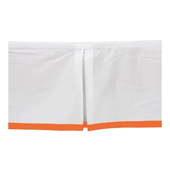  Bacati - White with band on bottom Crib/Toddler Bed Skirt - Orange image {3}