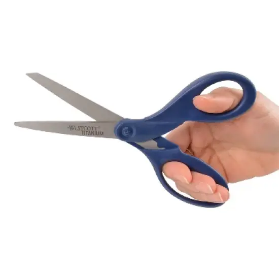 Westcott 8" Titanium Heavy-Duty Scissors Blunt Tip Navy 17509 image {4}
