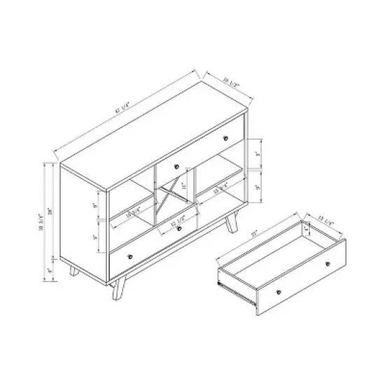 Abrama 2 Drawer Buffet White Oak/Distressed Gray - HOMES: Inside + Out image {7}