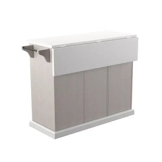 Daltaire Expandable Kitchen Island with Storage Gray/White - Aiden Lane image {8}
