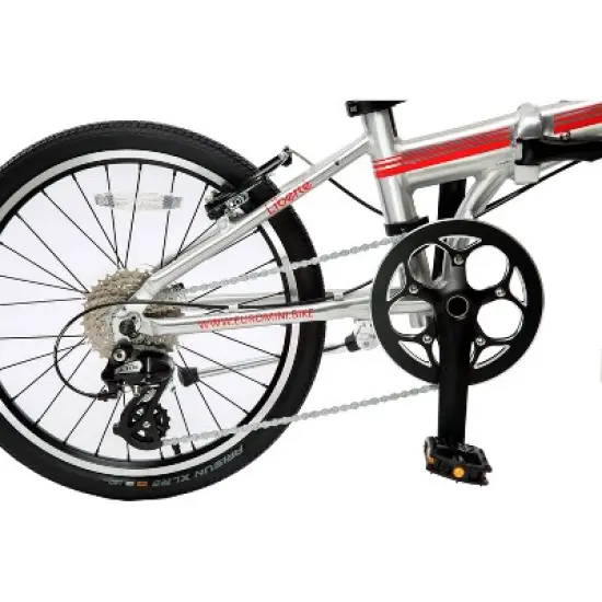 ZiZZO Liberte 8-Speed Aluminum 20" Folding Bike - Silver Red image {6}