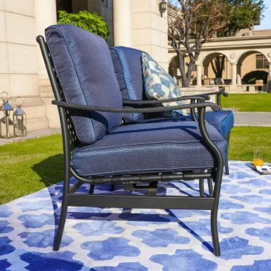 2pc Steel Outdoor Patio Accent Chairs - Lokatse
 image {11}