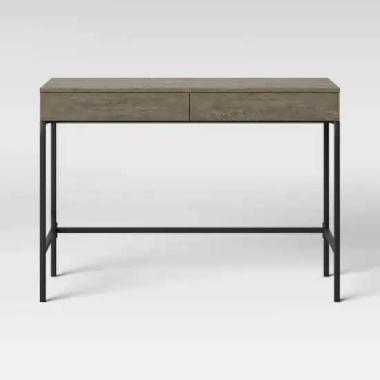 Loring Wood Writing Desk with Drawers and Charging Station - Threshold&trade; image {10}