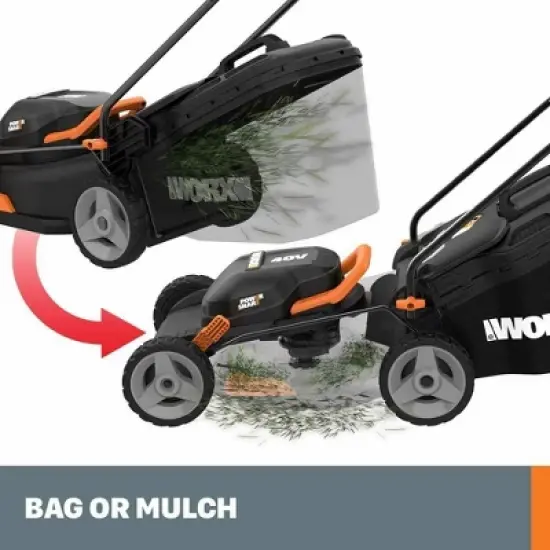 Worx WG911 Power Share 40V Lawn Mower and 20V Grass Trimmer (WG743 and WG163) image {3}