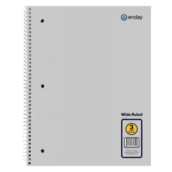 Enday 3-Subject Spiral Notebook Wide Ruled - 120 Sheets image {6}