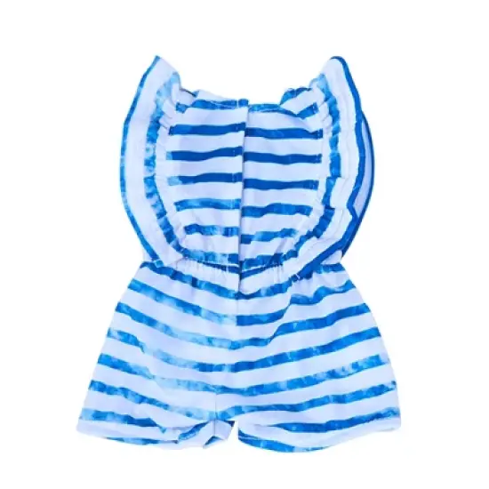 Sophia&rsquo;s Stripe Romper and Sandals for 18" Dolls, Blue/White image {5}