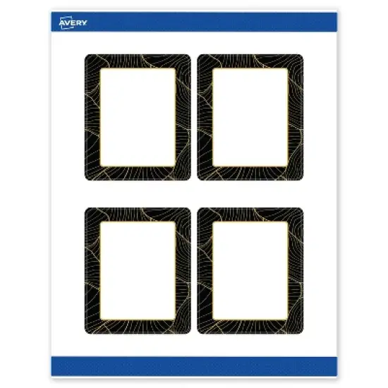 Avery Rectangle Labels, Black Border with Gold Pattern, 4" x 3-1/3" image {8}