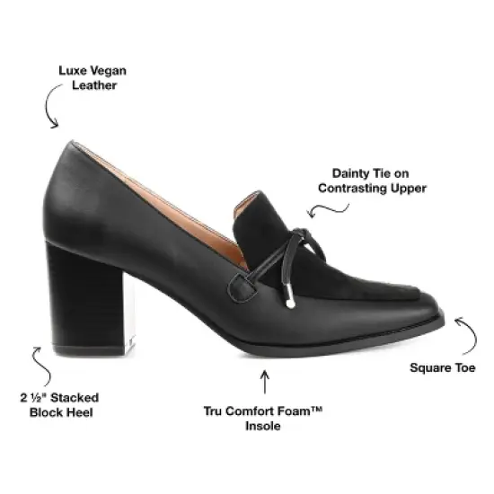 Journee Collection Womens Crawford Tru Comfort Foam Square Toe Mid Stacked Heel Pumps image {7}