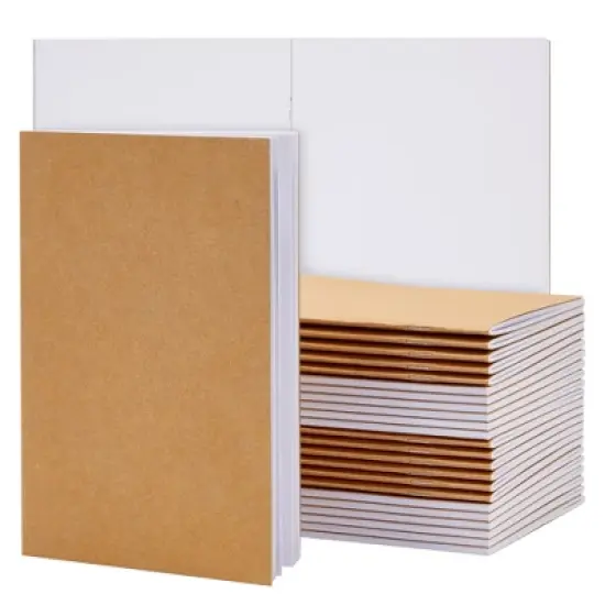 Paper Junkie 24 Pack Blank Journals Bulk Set, Kraft Paper Blank Books To Write Stories, 5.5x8.5" Notebooks for Kids, A5 Size, Brown image {8}