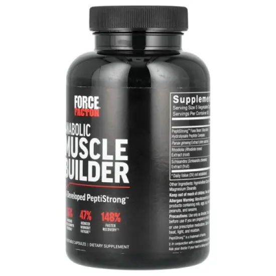 Force Factor Anabolic Muscle Builder With AI-Developed PeptiStrong, 150 Vegetable Capsules image {3}