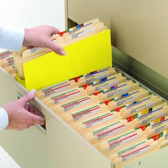 Smead File Pocket, Straight-Cut Tab, 3-1/2" Expansion, Legal Size, Yellow, 25 per Box (74233) image {4}