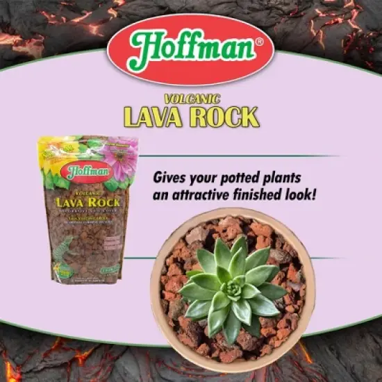 Hoffman Volcanic Lava Rock Permanent Soil and Ground Cover for Potted or Bedded Plants, 2qt image {3}