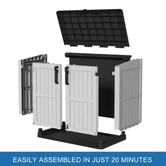 Chic Crate-Resin Tool Shed, 36 Cu Ft Waterproof Outdoor Horizontal Storage, Weather-resistant Utility Shed With Air Vent image {1}