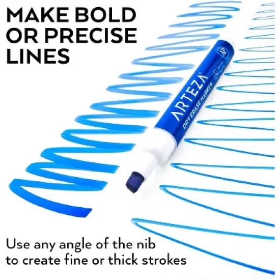 Arteza Dry Erase Markers, Chisel Tip, Blue for School - 36 Pack image {1}