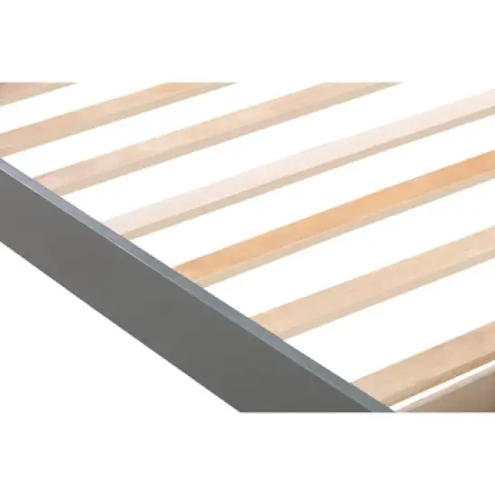 Twin Size Wood Platform Bed Frame with Storage Drawer and Slat Support-ModernLuxe image {8}