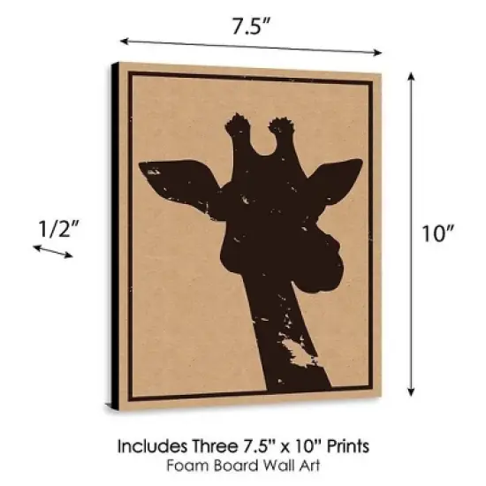 Big Dot of Happiness Wild Safari - Jungle Animal Nursery Wall Art, Kids Room Decor & Home Decorations - Gift Ideas - 7.5 x 10 inches - Set of 3 Prints image {3}