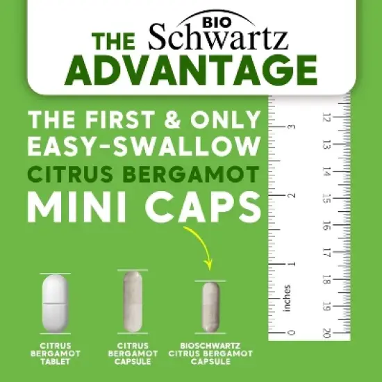 Citrus Bergamot 1000mg, Bergamot Supplement for High Cholesterol & Heart Health, Ultra Concentrated 25:1 Extract, Bioschwartz, 120ct image {1}