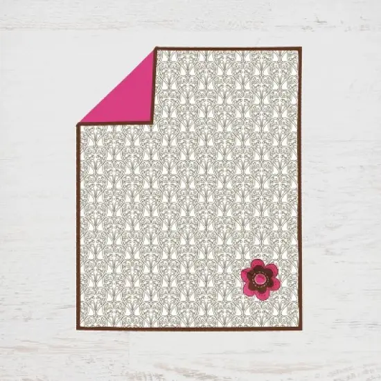 Bacati - Damask Pink Fuschia Chocolate 3 pc Crib Bedding Set image {3}