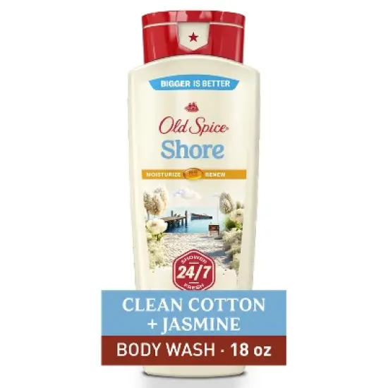 Old Spice Body Wash for Men - Shore - Clean Cotton & Jasmine Scented - 18 fl oz image {1}