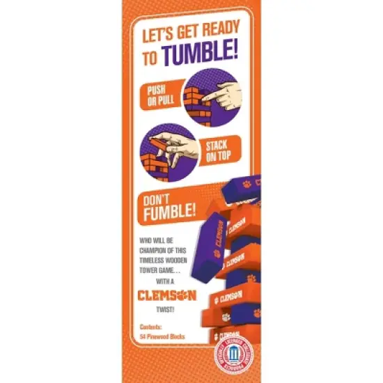 MasterPieces Real Wood Block Tumble Towers - NCAA Clemson Tigers image {3}
