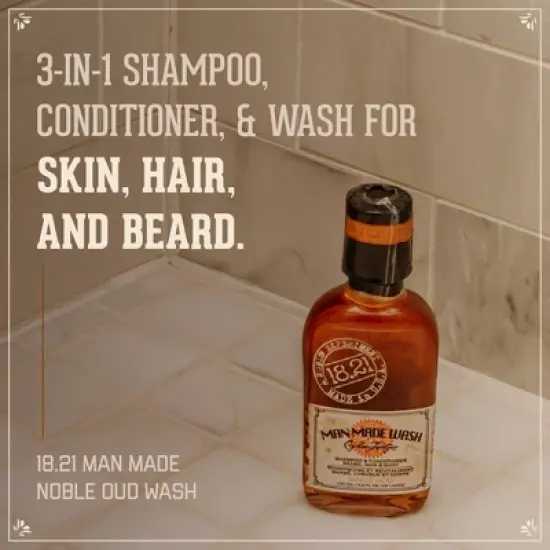 18.21 Man Made Noble Oud 3-in 1 Travel Size Men's Shampoo+Conditioner+Body Wash, 3.4 oz image {2}
