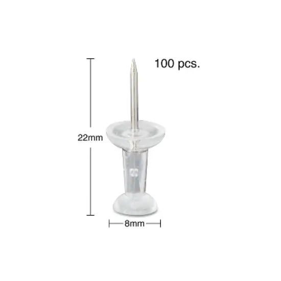 Staples Push Pins Clear 100/Pack 10540-CC image {2}
