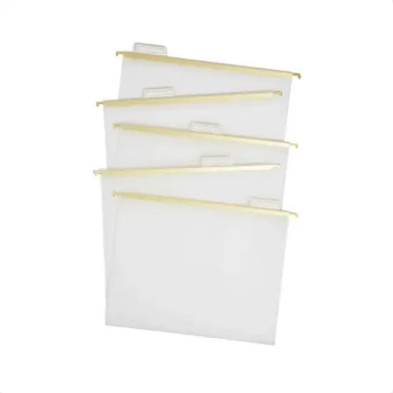 U Brands 5ct Frosted Poly Hanging File Folder with Gold Rods image {6}