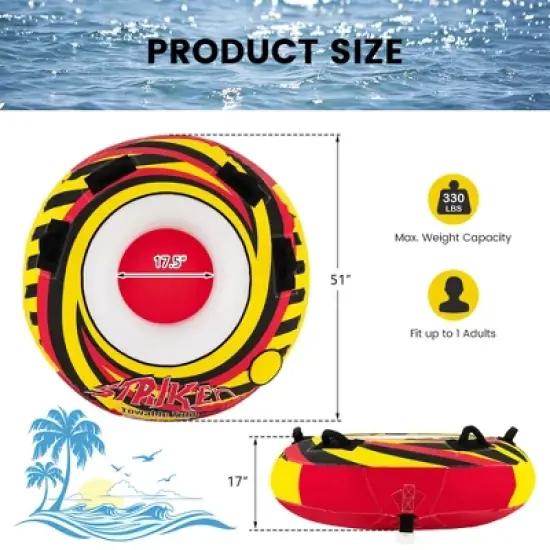 Costway Inflatable Towable Tubes for Boating Water Sport Towables for Boat to Pull image {2}