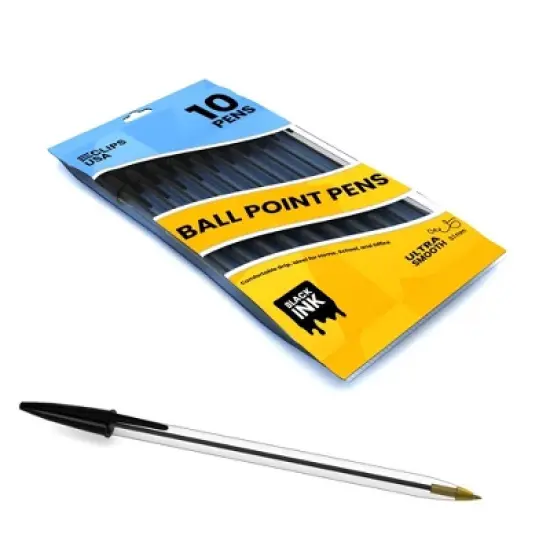 13267: Black Stick Pens, Pack of 10 (72 Packs) image {3}