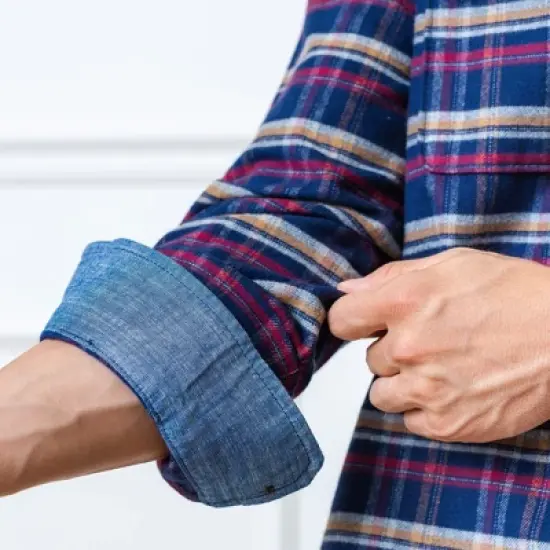 Hope & Henry Mens' Long Sleeve Flannel Double Pocket Button Down Shirt image {2}