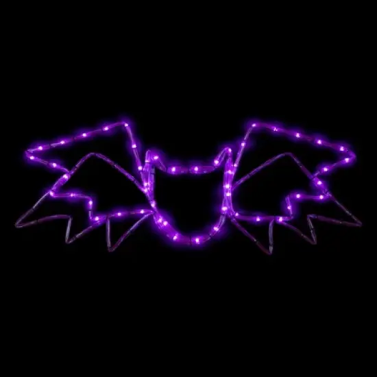 Northlight LED Lighted Bat 4-Function Halloween Window Decoration - 23.5" - Purple Lights image {1}