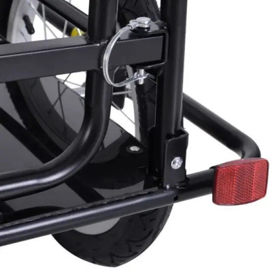 Aosom Foldable Bike Cargo Trailer Cart with Hitch, 88 lbs. Capacity, 16' Wheels, Black image {7}